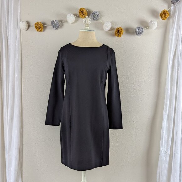 J. Crew Black Ponte Sheath Dress - Size Small - Picture 1 of 15